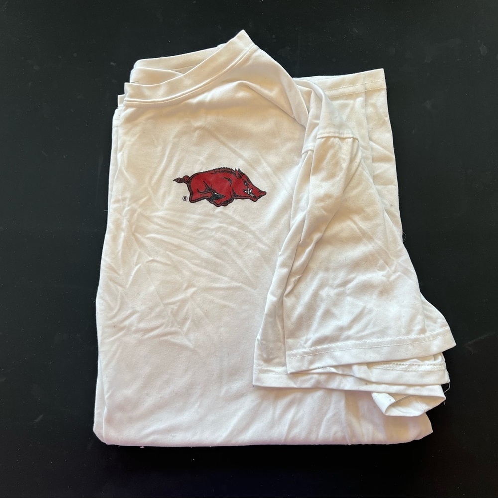 Arkansas Razorbacks White Nike T-Shirt with Red Logo
